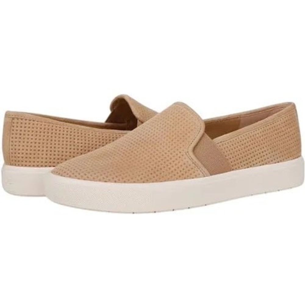 Vince Blair Perforated Suede Slip On‎ Sneakers Tan Sand Women 9M EUR 40